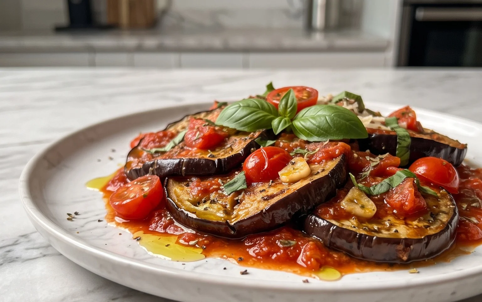 Melanzane Pizzaiola Poêle Rapide (à Cru)